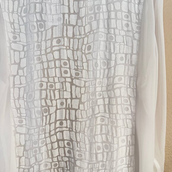 NWT Chico’s Blocked Burnout Sporty Zip Sheer Jacket – Optic White Size 3 (XL/16) - Picture 12 of 12